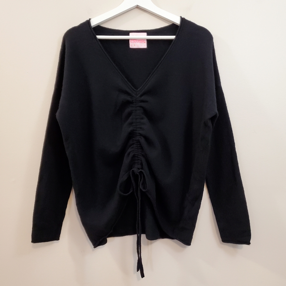 Crush Cashmere - 100% Cashmere Drop Shoulder With Scrunch Front Drawstring